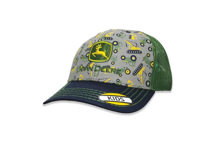 John Deere - All Over Pattern Trademark Logo - Trucker Cap