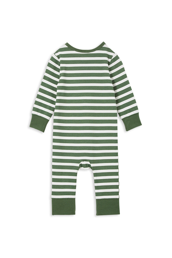 Milky - Green Stripe Henley Romper