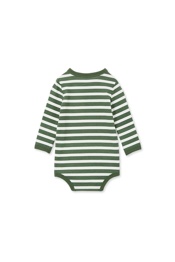 Milky - Green Stripe Henley Bubbysuit