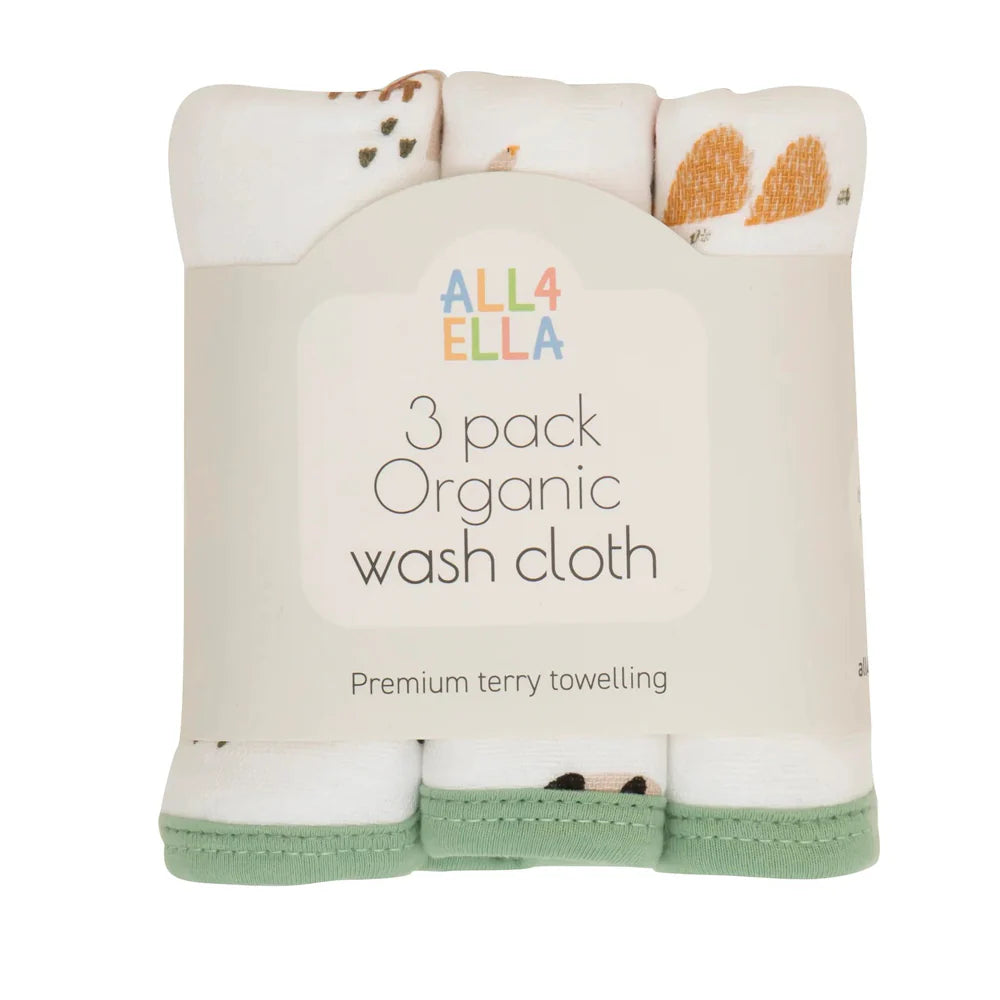All4Ella - Organic Wash Cloth 3pk