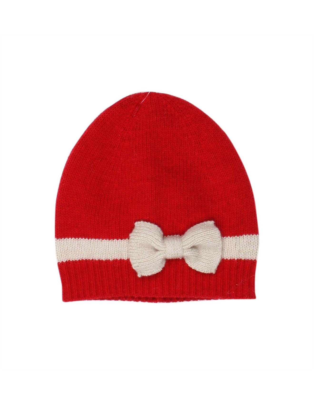 Bebe - Knit Beanie With Bow - Red
