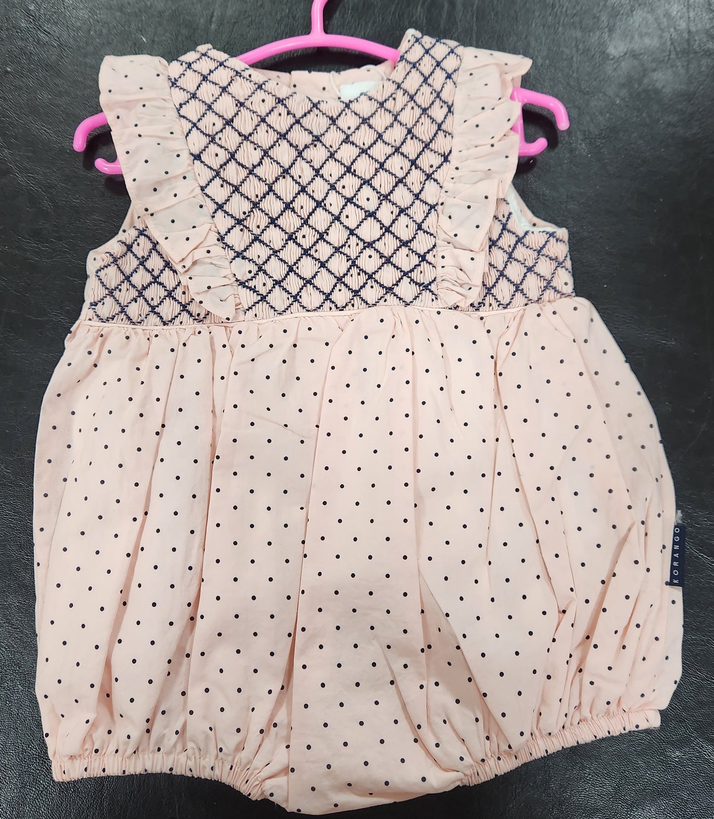 Korango - Smocked Poplin Spot Sunsuit