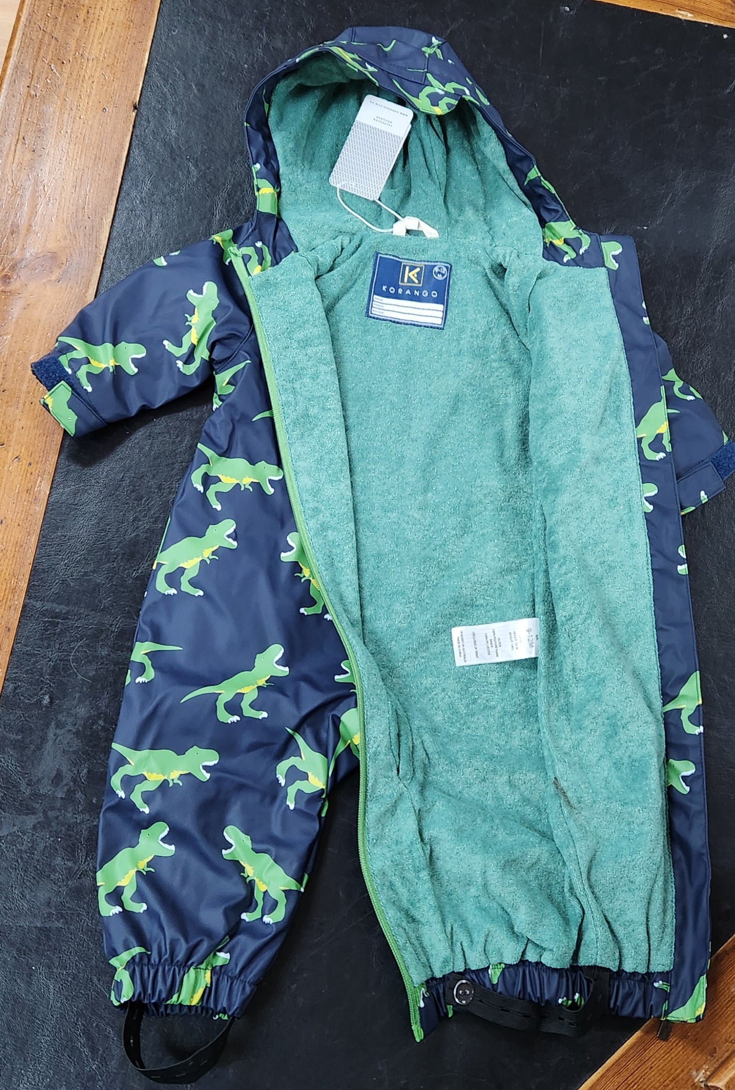 Korango - T-Rex Terry Towelling Lined Zip Rain Suit - Peacoat