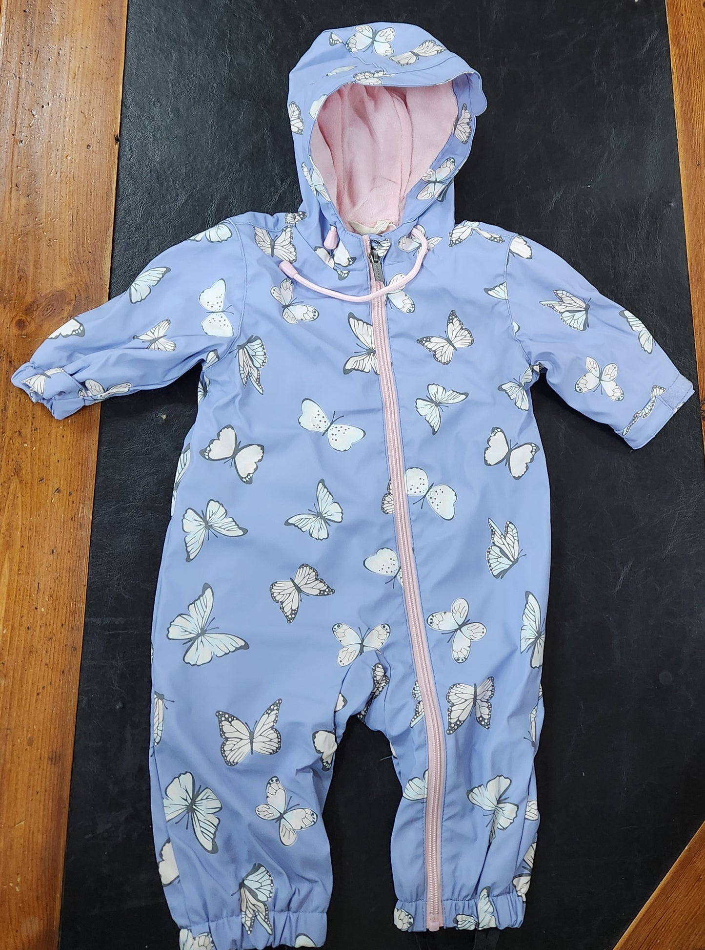 Korango-Butterfly Colour Change, Terry Towelling Lined, Zip Rain Suit, Blue Heron