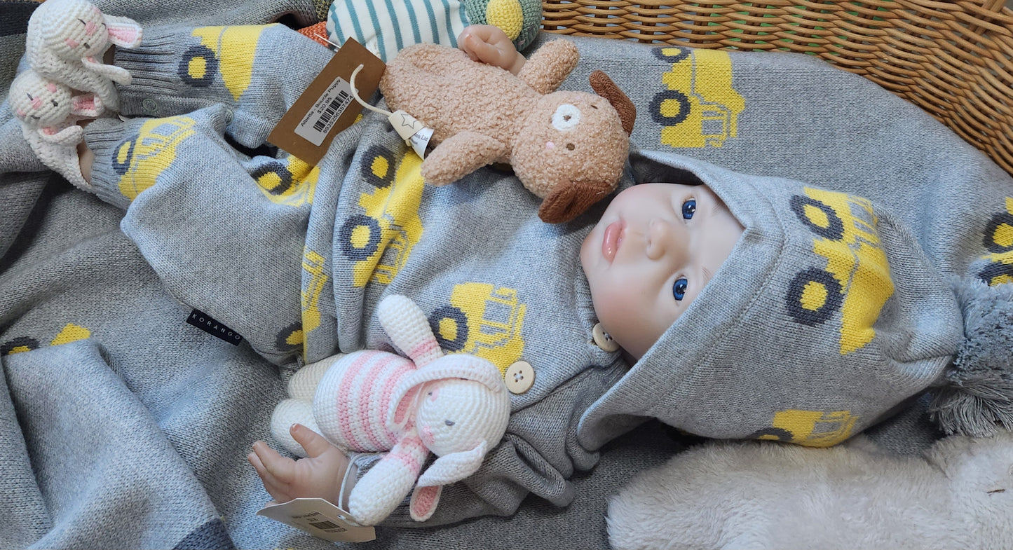 Korango - Tip Truck Knit Onesie - Grey