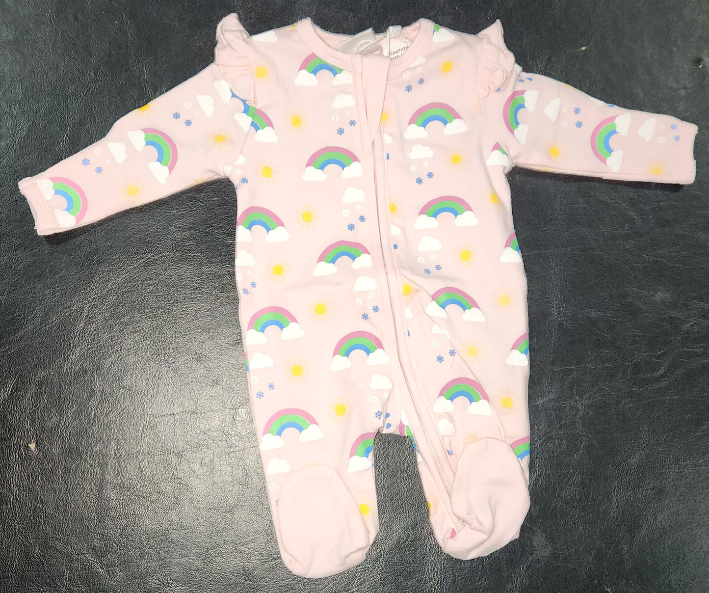 Korango Sunshine & Rainbows Double Zip Onesie Fairytale Pink