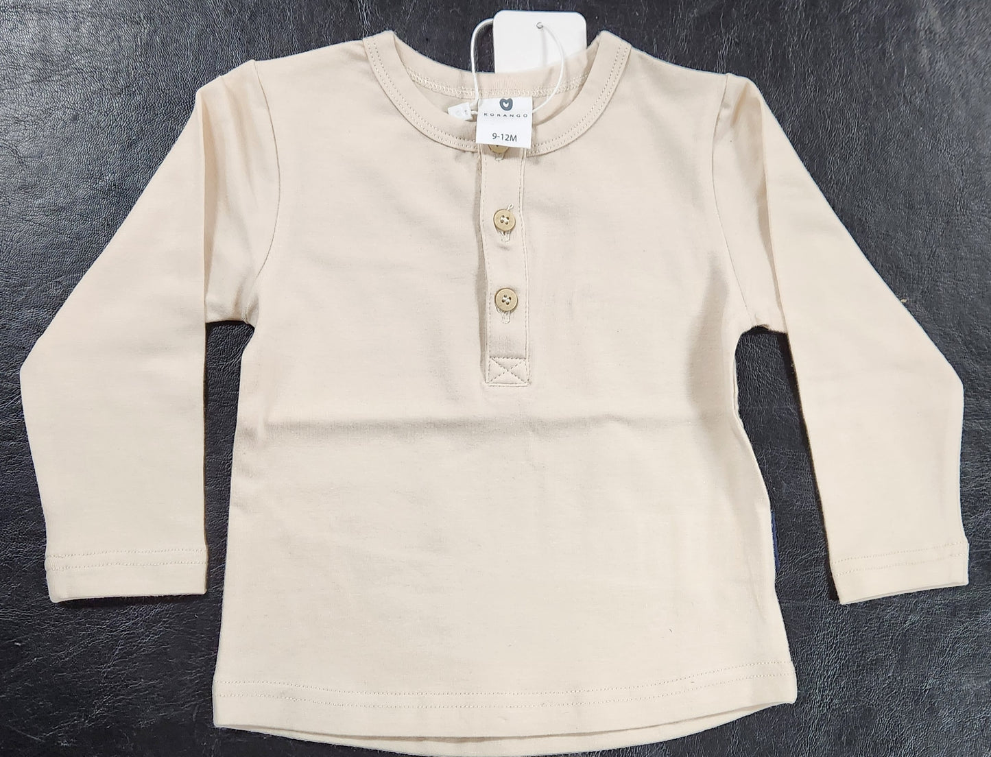 Korango Classic Long Sleeve Henley Tee Tapioca Baby