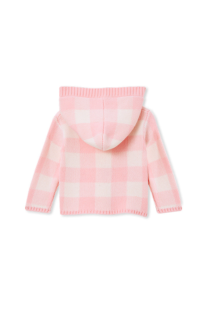 Milky - Pink Check Hooded Jacket