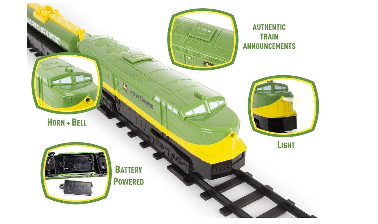 John Deere - Battery Powered Mini Diesel Train Set 28 Piece Set