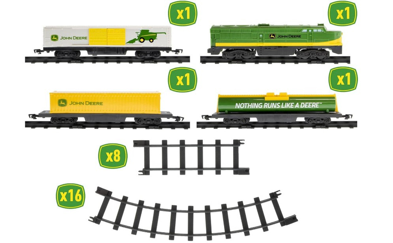 John Deere - Battery Powered Mini Diesel Train Set 28 Piece Set