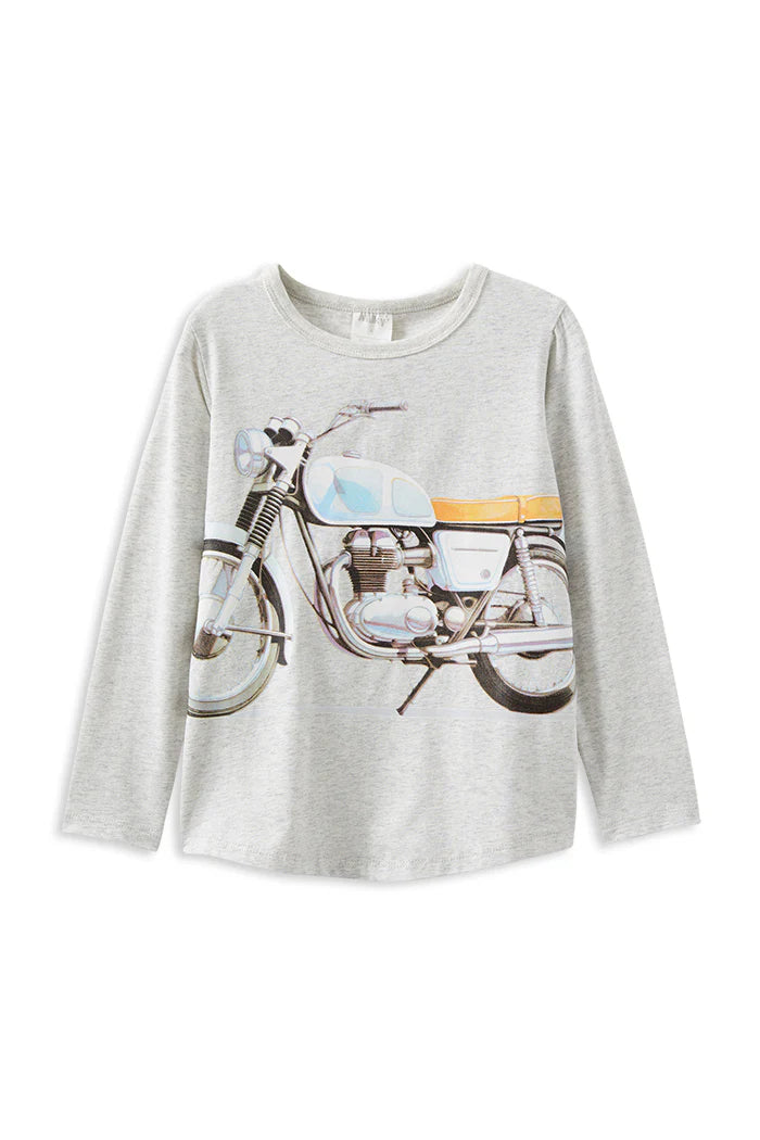 Milky - Moto Tee 2y-7y - Silver Marle