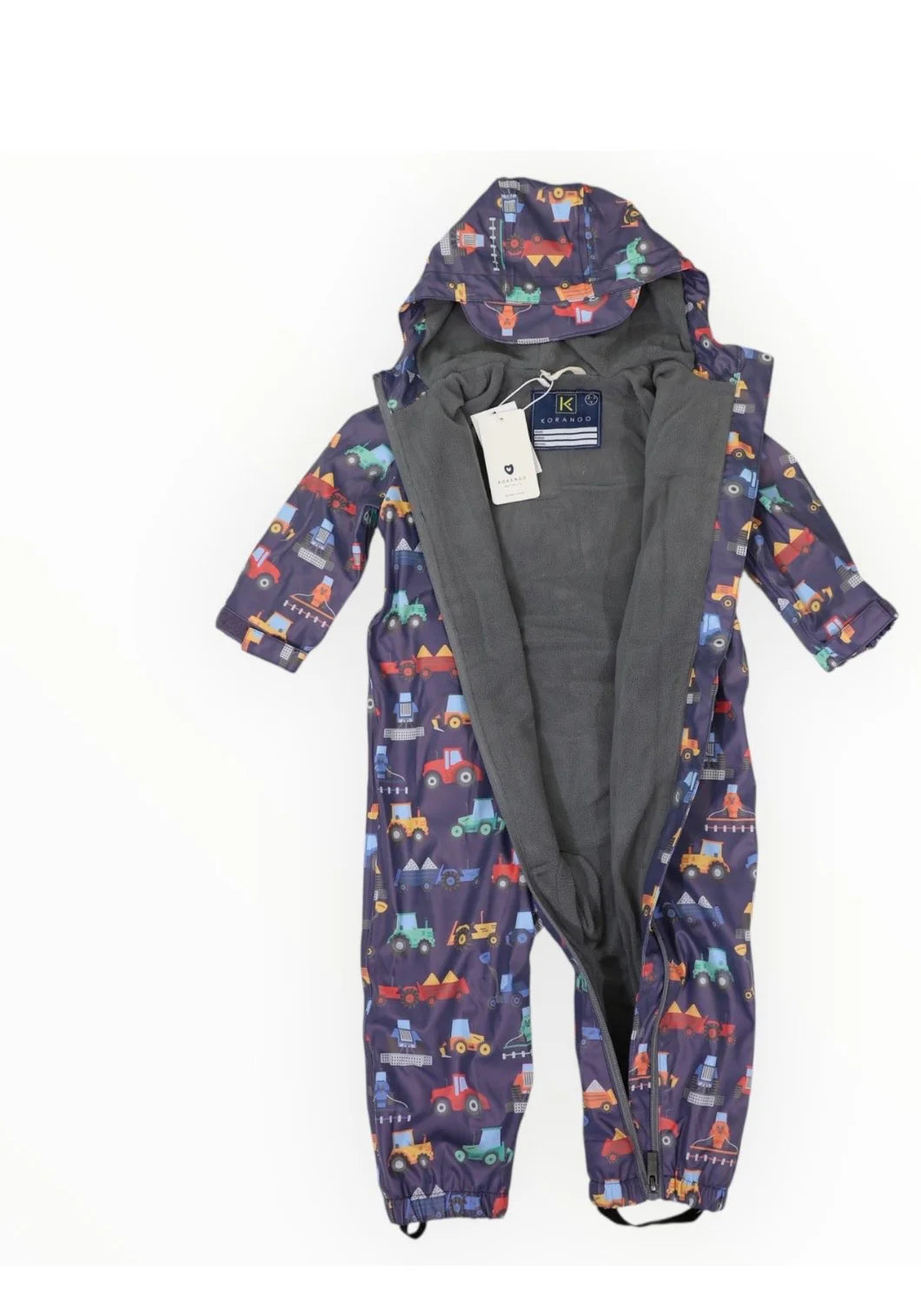 Korango - Farm Machine Print Rainsuit - Navy