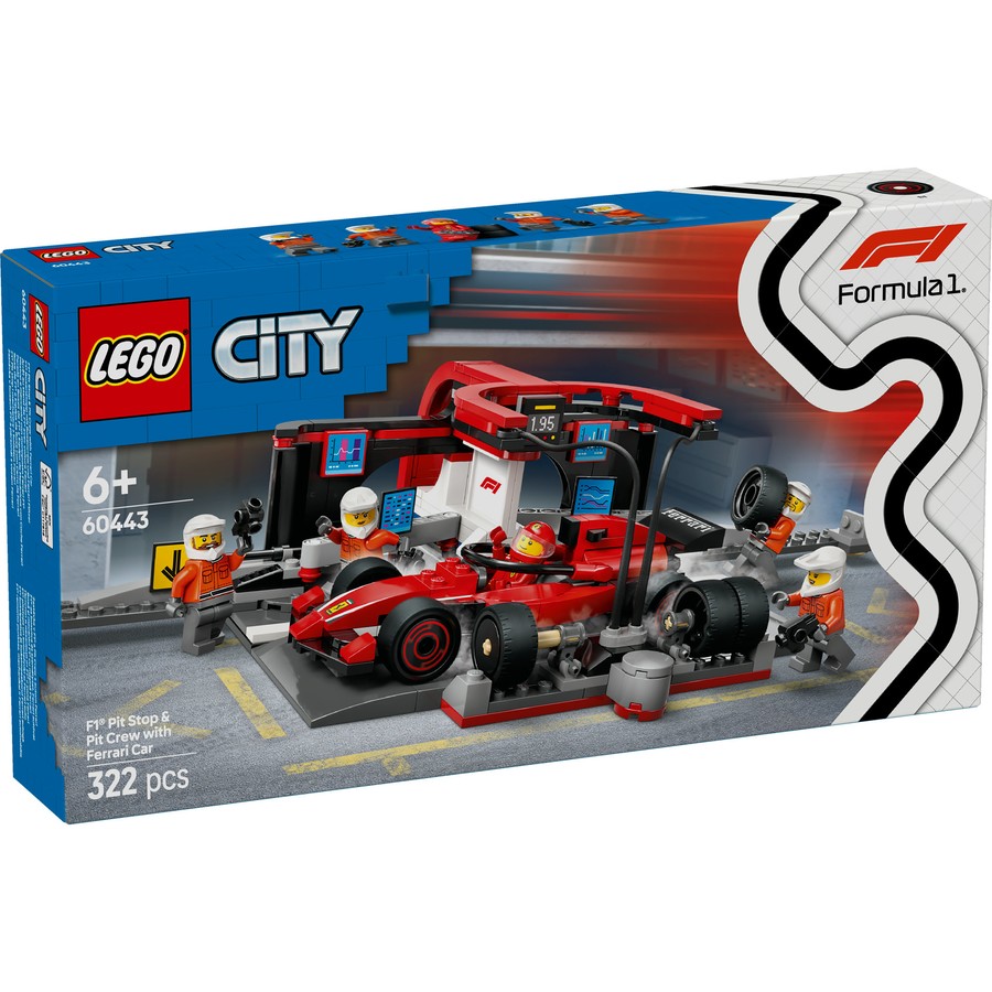 Lego City - F1 Pit Stop & Pit Crew with Ferrari Car 60443