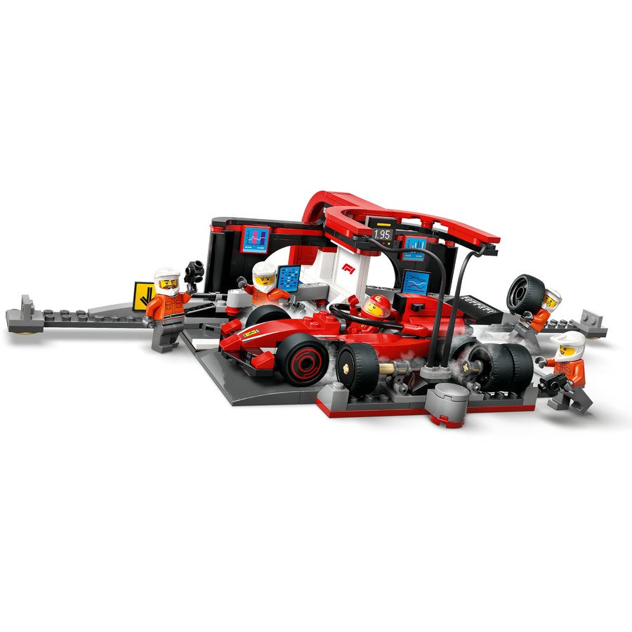 Lego City - F1 Pit Stop & Pit Crew with Ferrari Car 60443