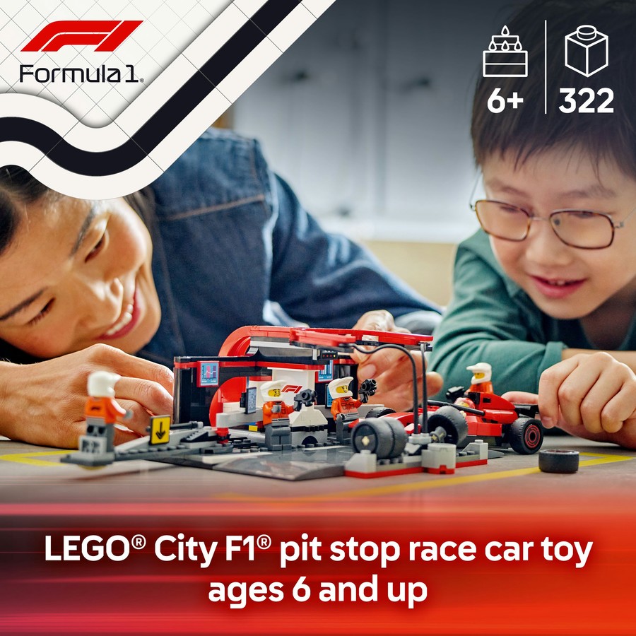Lego City - F1 Pit Stop & Pit Crew with Ferrari Car 60443