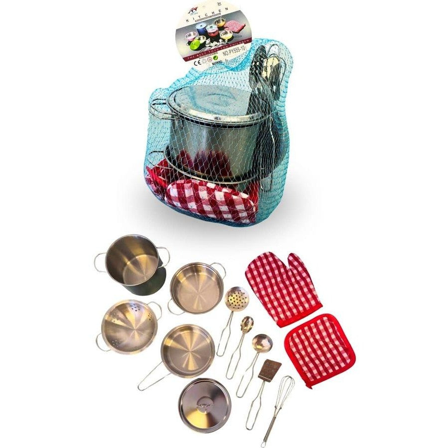 Stainless Steel Kitchen Cooking Set - Pretend Play