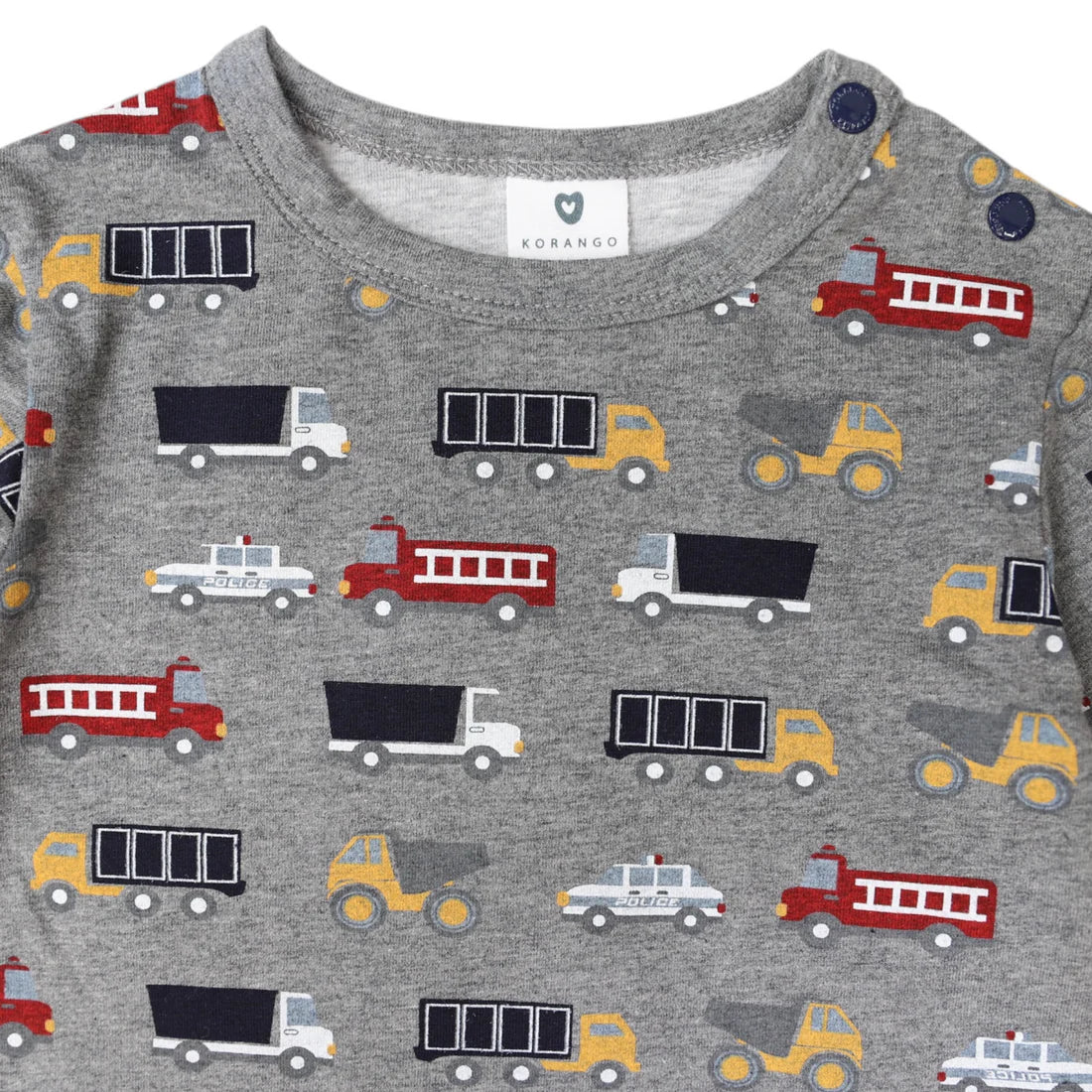 Korango - Cars & Trucks Printed Top - Charcoal