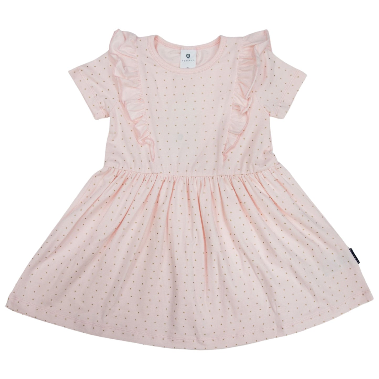 Korango - Cotton Dress Pink Gold Spot