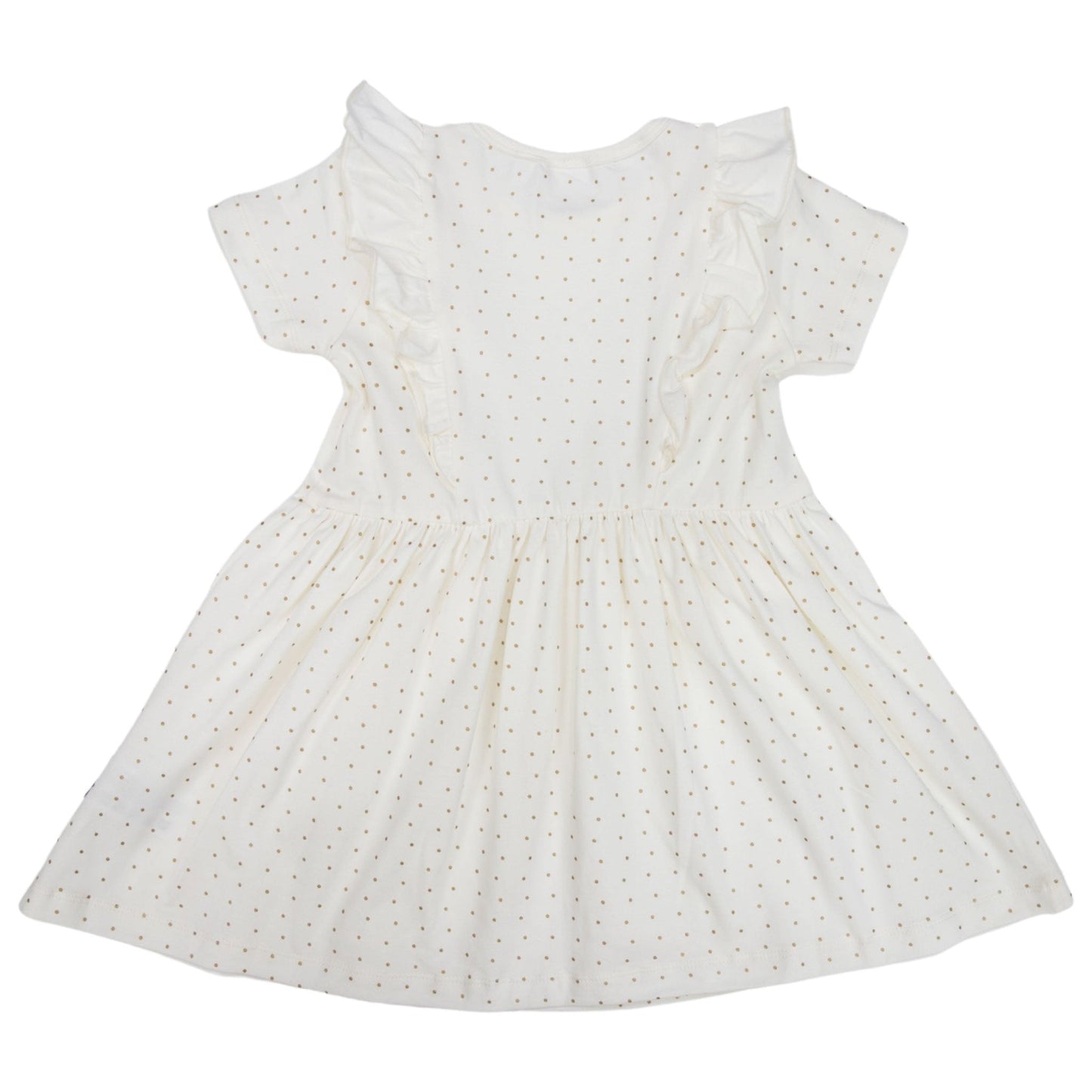 Korango - Cotton Dress Gold Spot on White