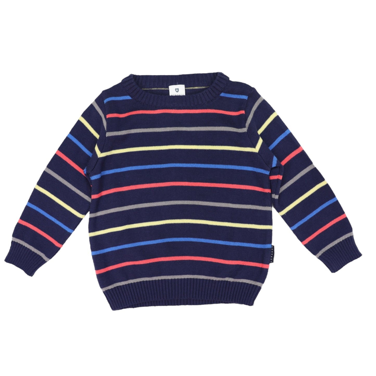 Korango - Stripe Knit Sweater - Navy