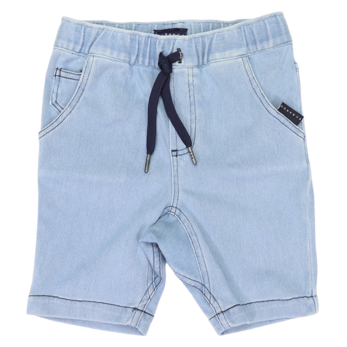 Korango - Elastic Waisted Denim Short Light Wash