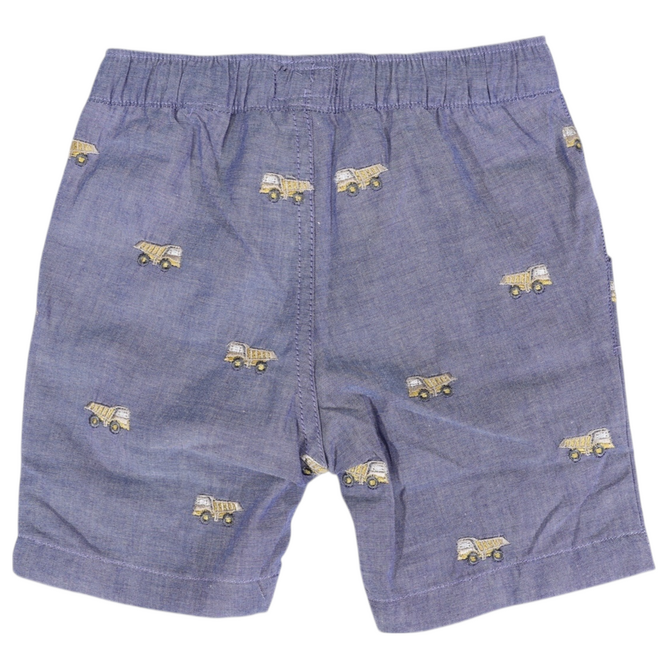 Korango - Embroidered Truck Chambray Short - Dark