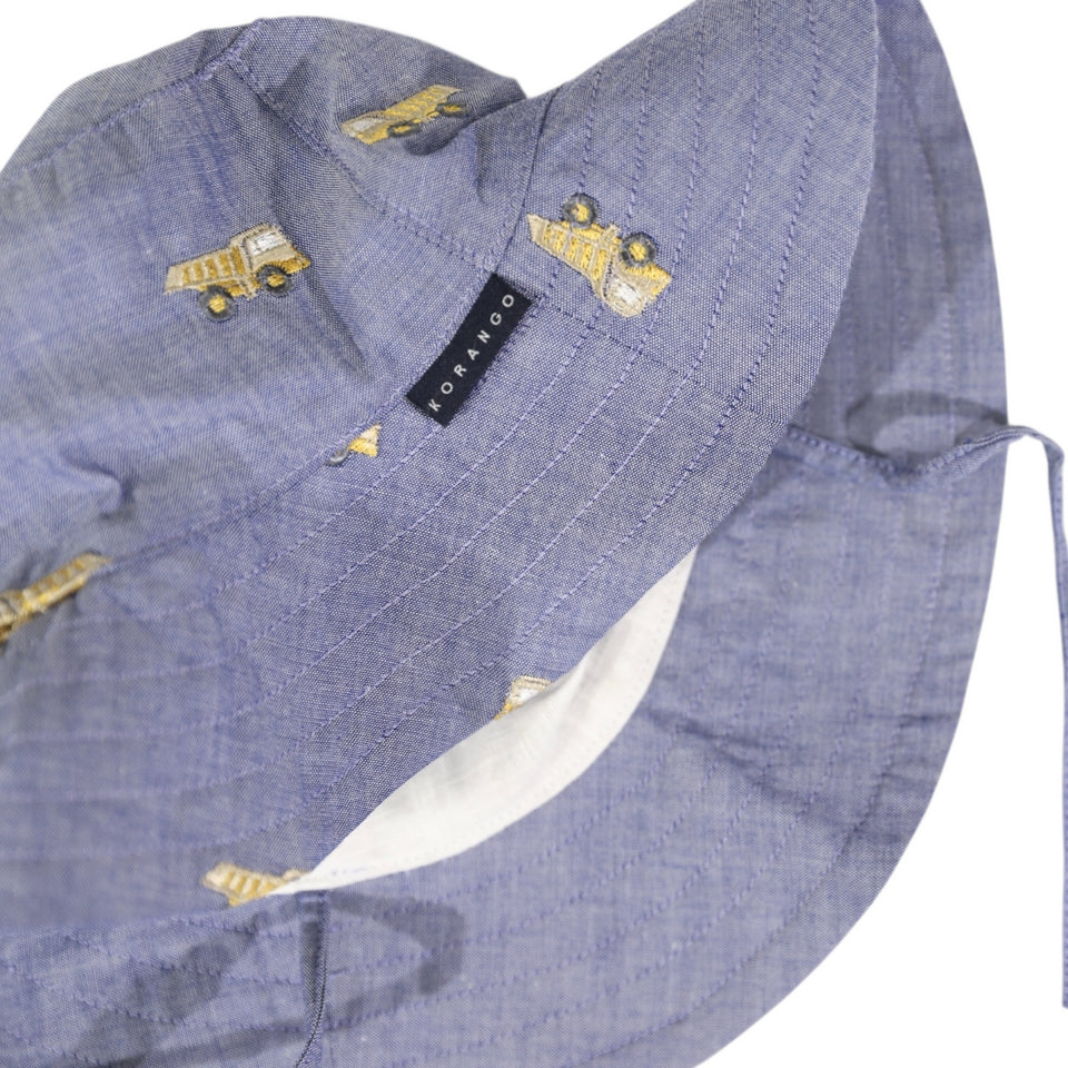 Korango - Embroidered Truck Chambray Sun Hat - Dark