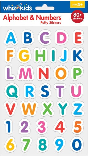 Whiz Kids Puffy Stickers - Alphabet and Numbers