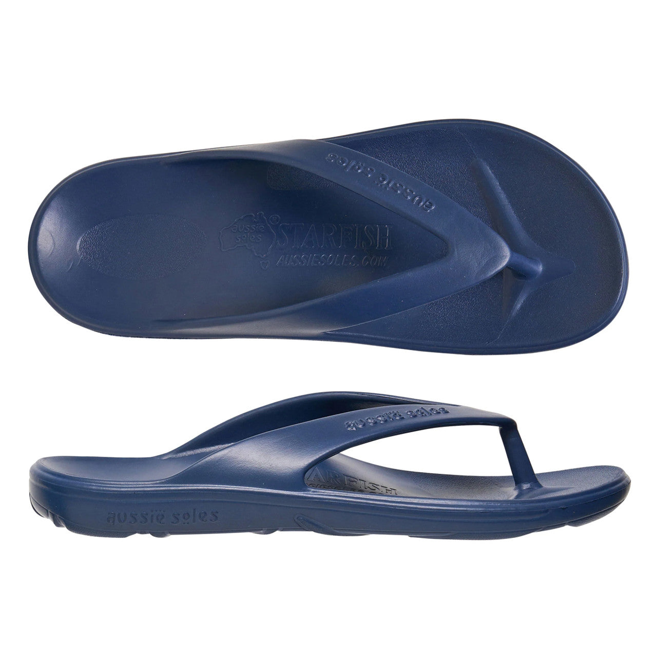 Aussie Soles -Starfish Junior Arch Support Thongs Navy