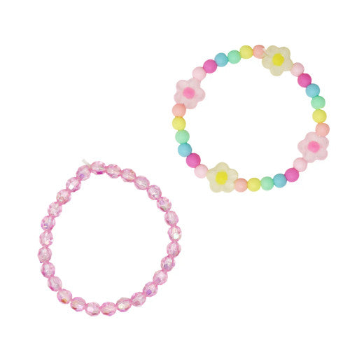 Pink Poppy - Rainbow Flower Bracelet Set