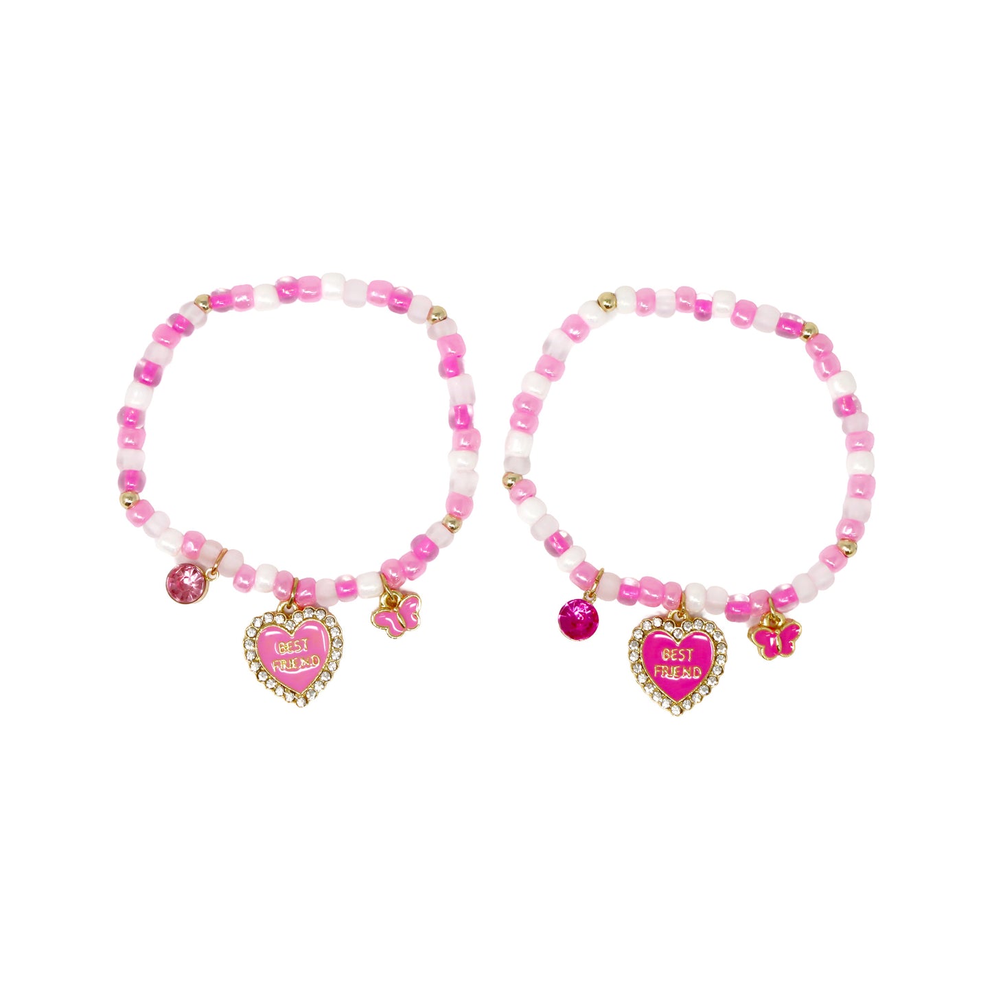Pink Poppy - BFF Heart & Butterfly Bracelet Set