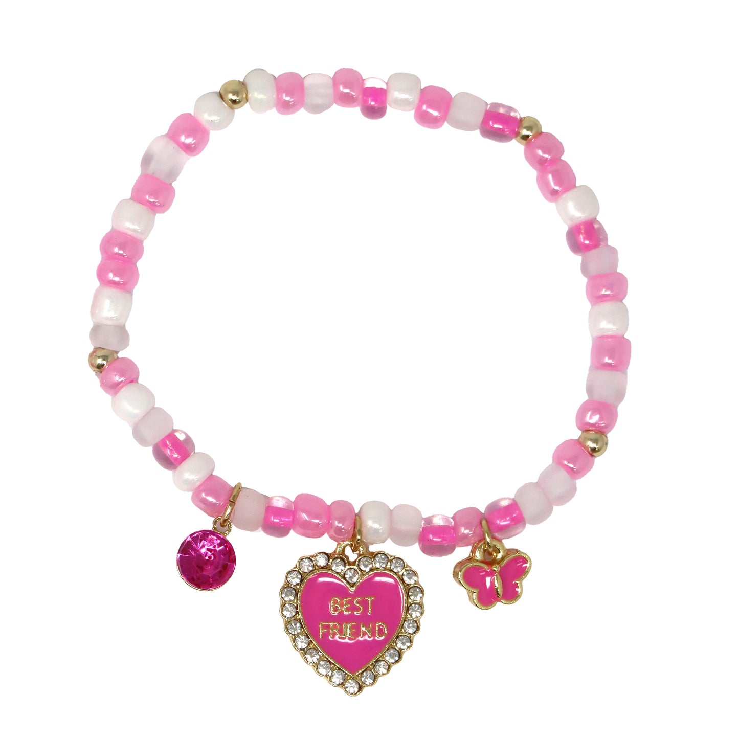 Pink Poppy - BFF Heart & Butterfly Bracelet Set