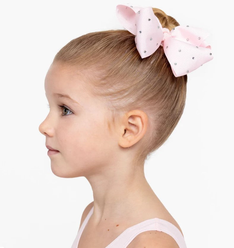 Flo- Large Diamante Bow Pink