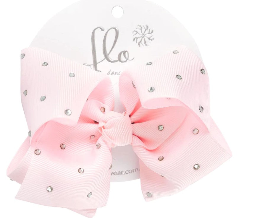 Flo- Large Diamante Bow Pink