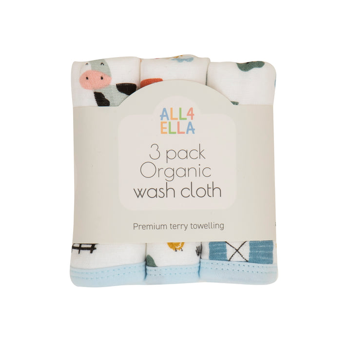 All4Ella - Organic Wash Cloth 3pk