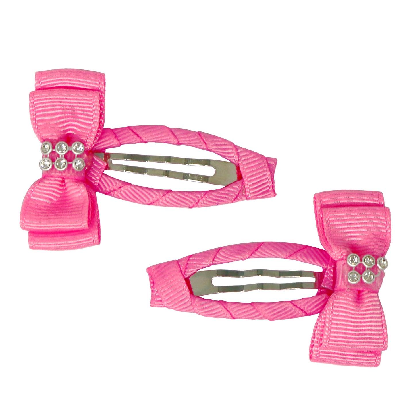 Pink Poppy Ribbon Bow Hair Clips