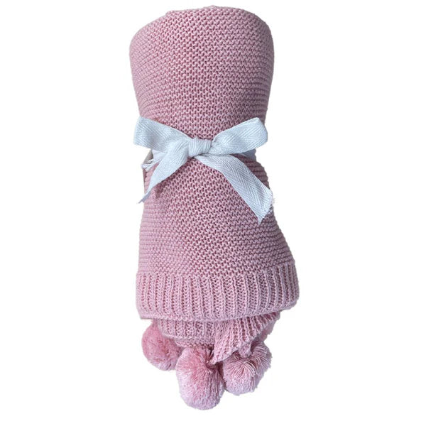 ES Kids Knitted Pom Pom Baby Blankets – Peekaboo Kidz Clare