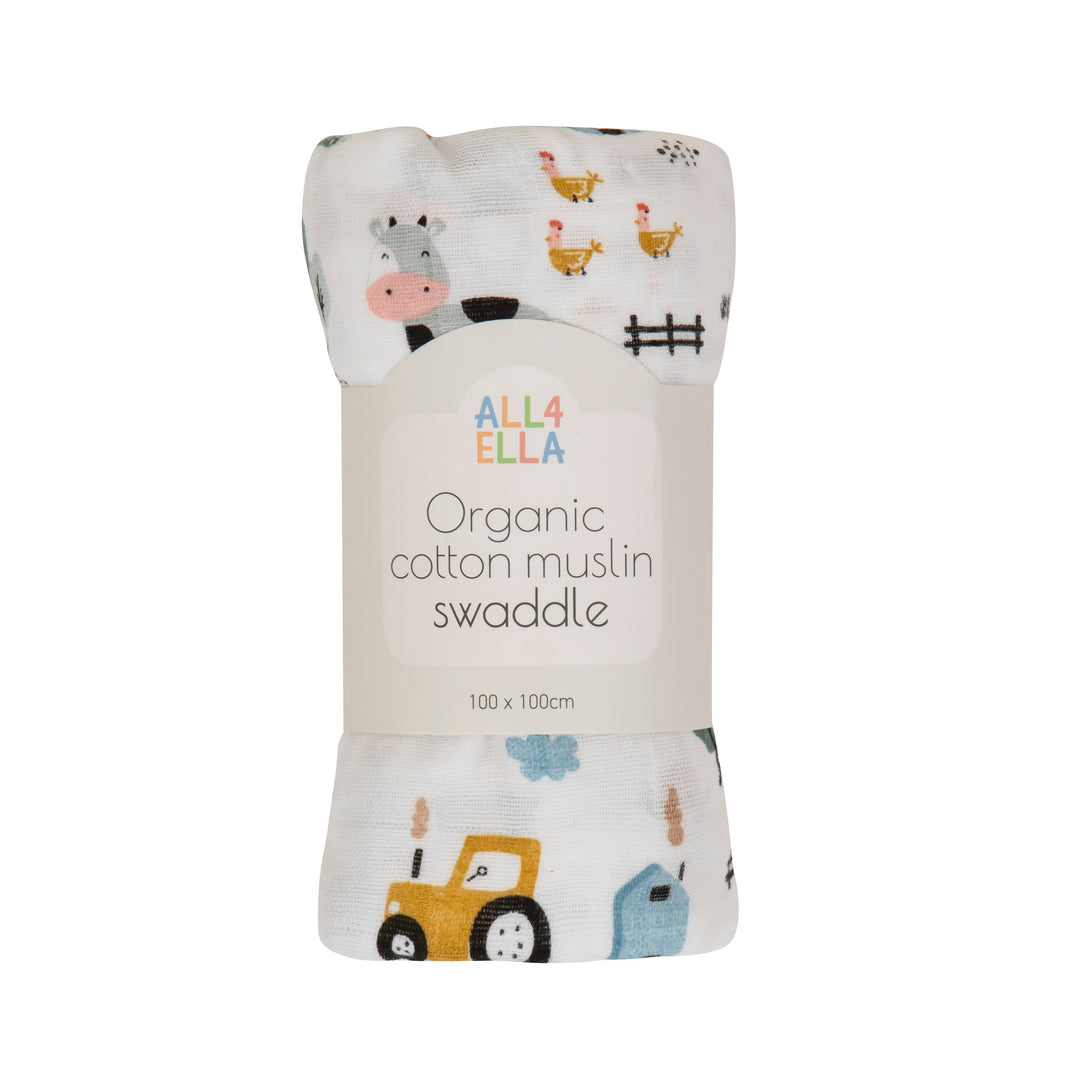 All4Ella - ORGANIC Cotton Muslin Swaddle