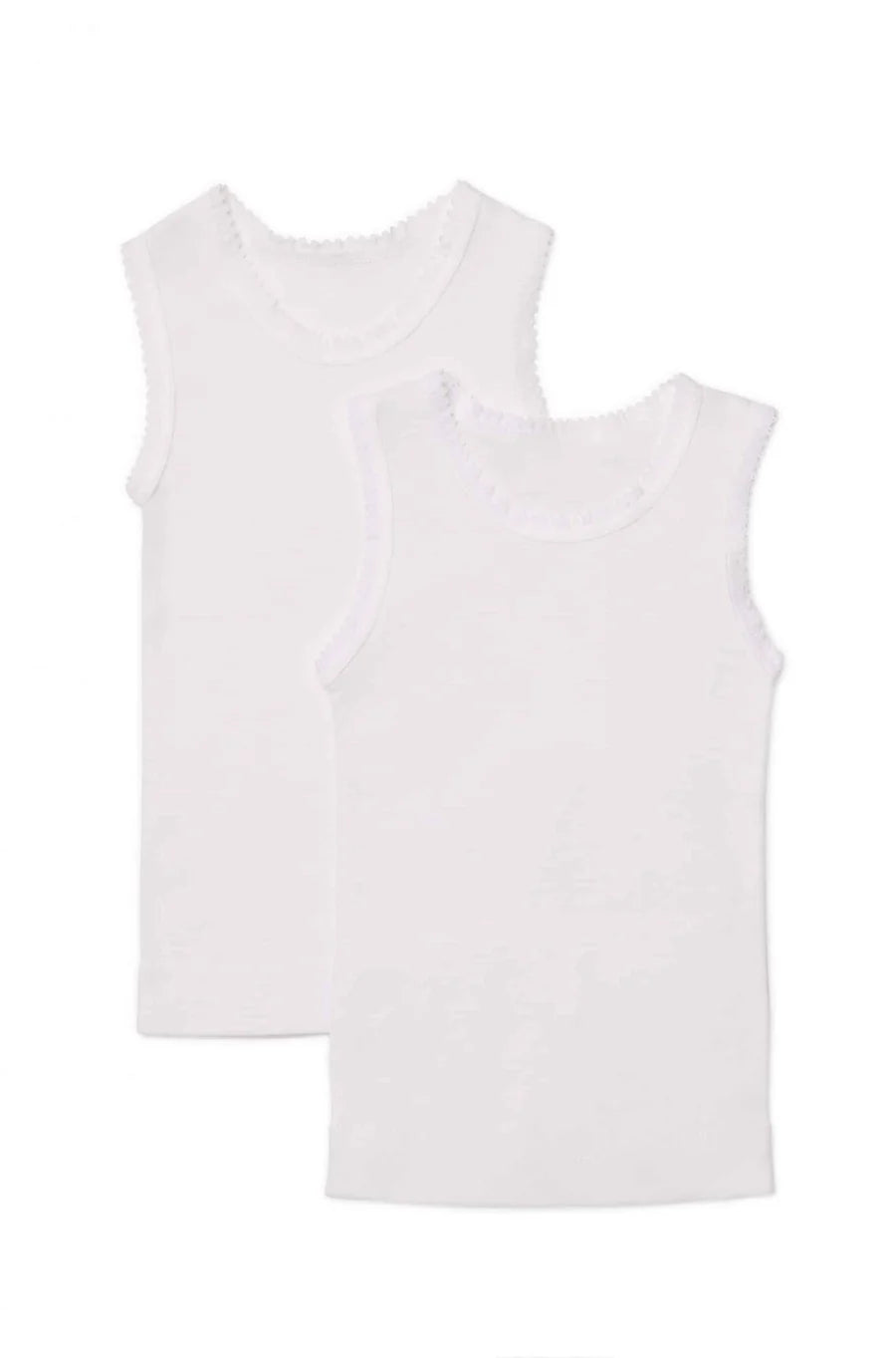 Marquise - Baby Lace Trim Singlets 2pk