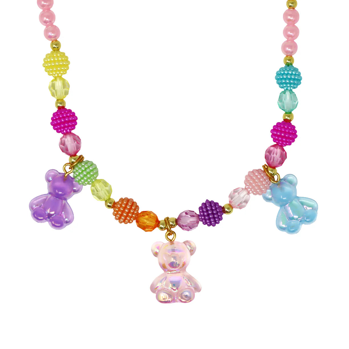 Pink Poppy - Jelly Bear Necklace