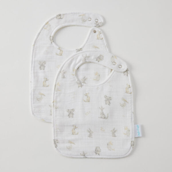 Jiggle & Giggle - Little Aussie Critters Muslin Bib 2pk