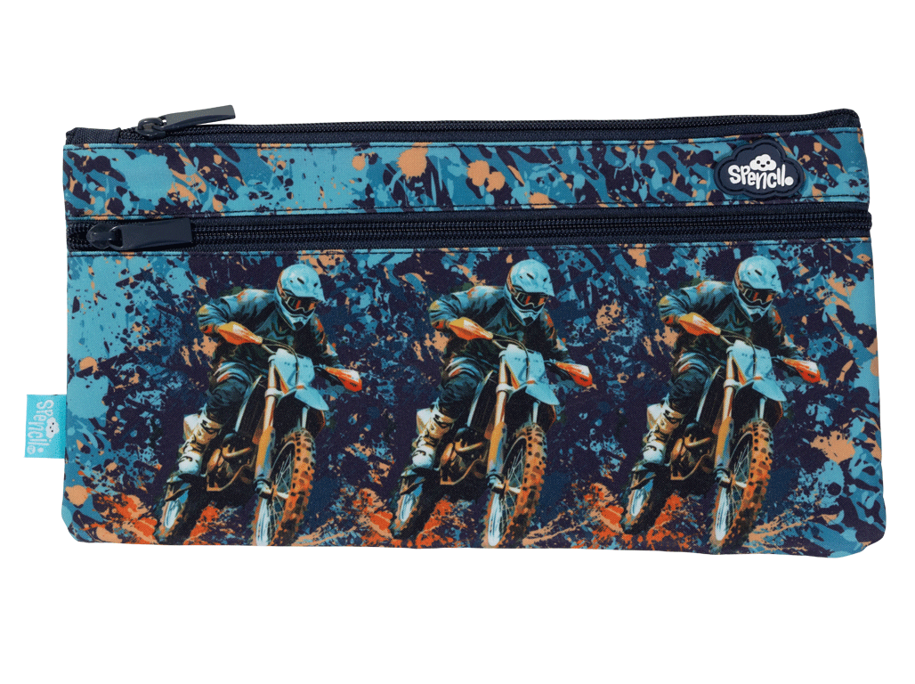 Spencil - Twin Zip Rectangle Pencil Cases