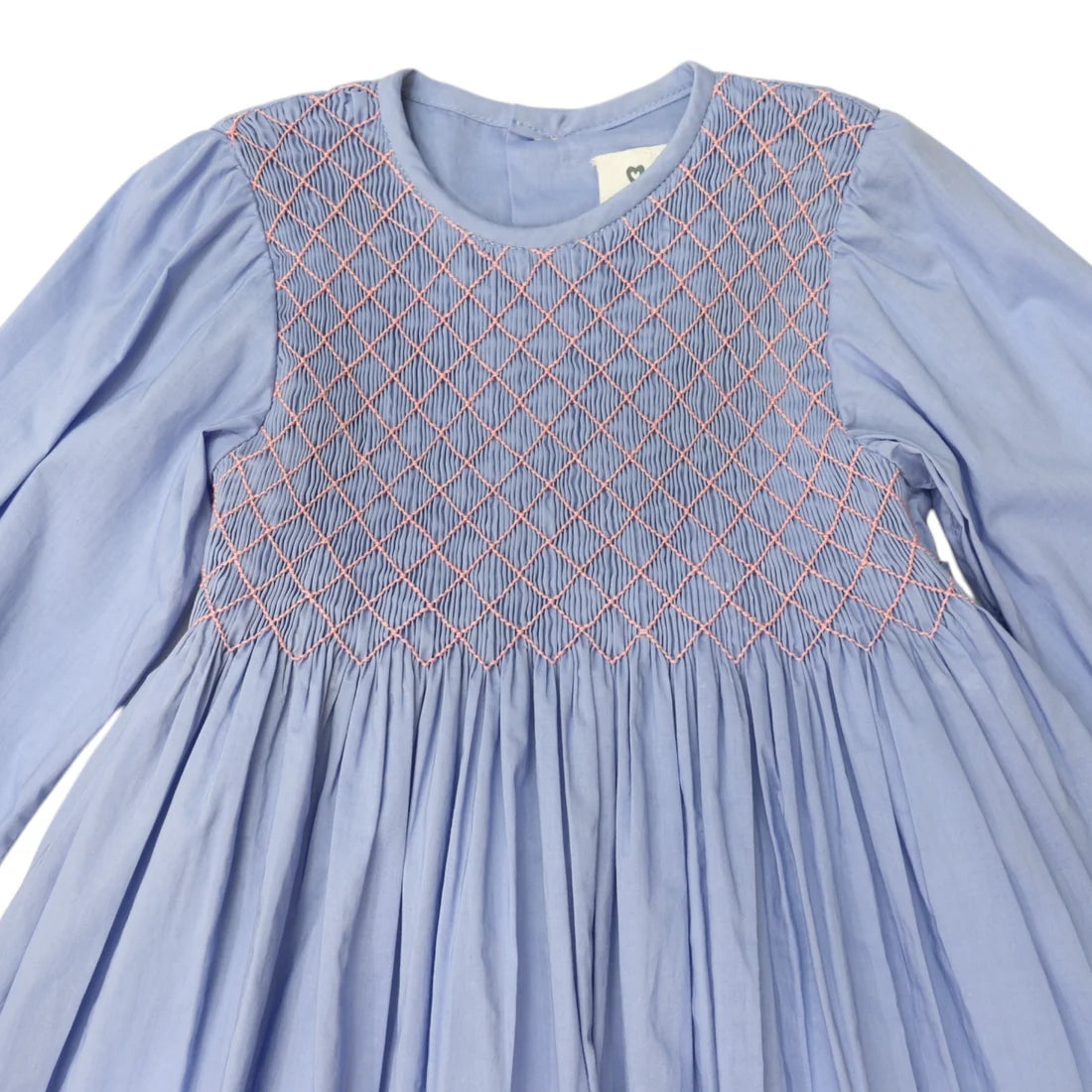 Korango - Long Sleeve Smocked Dress - Blue Heron