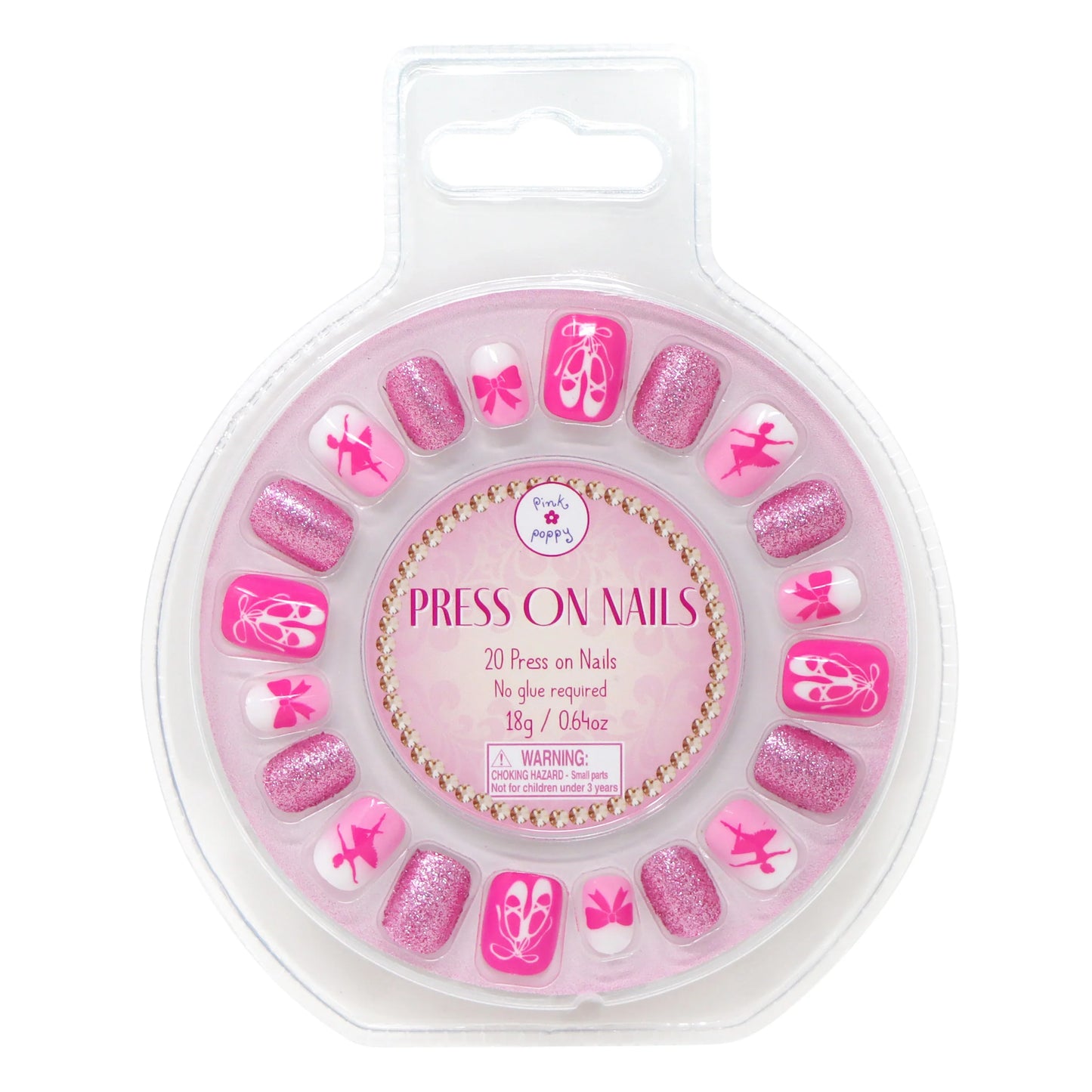 Pink Poppy - Romantic Ballet Press On Nails