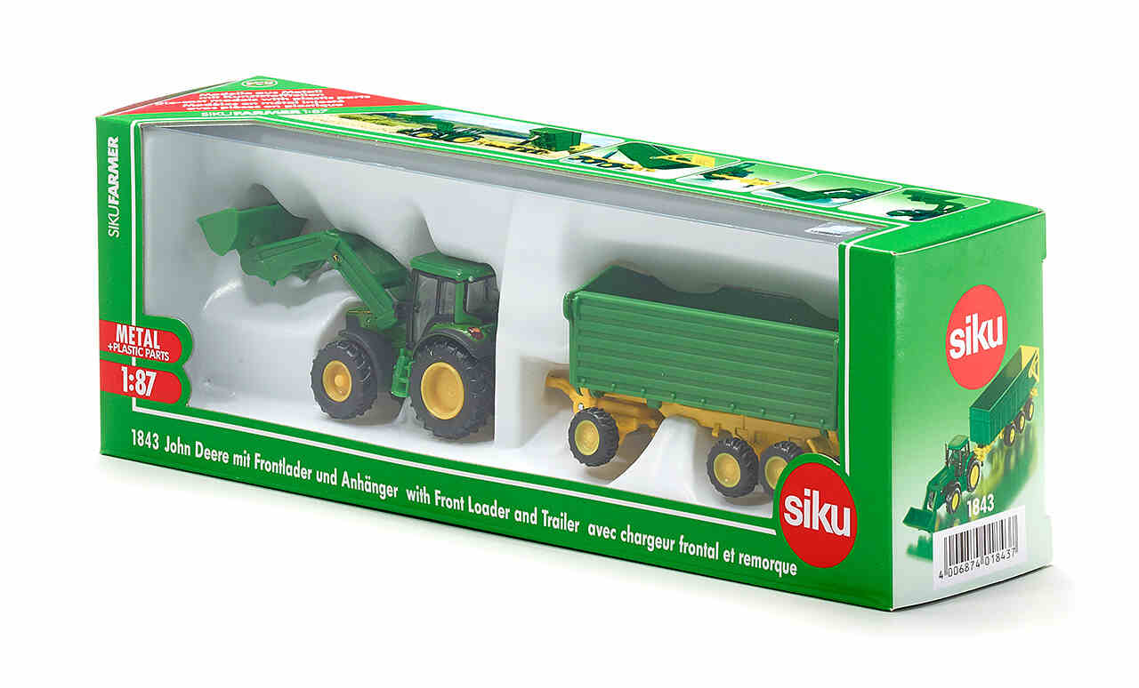 Siku - John Deere Front Loader & Trailer 1:87 Scale
