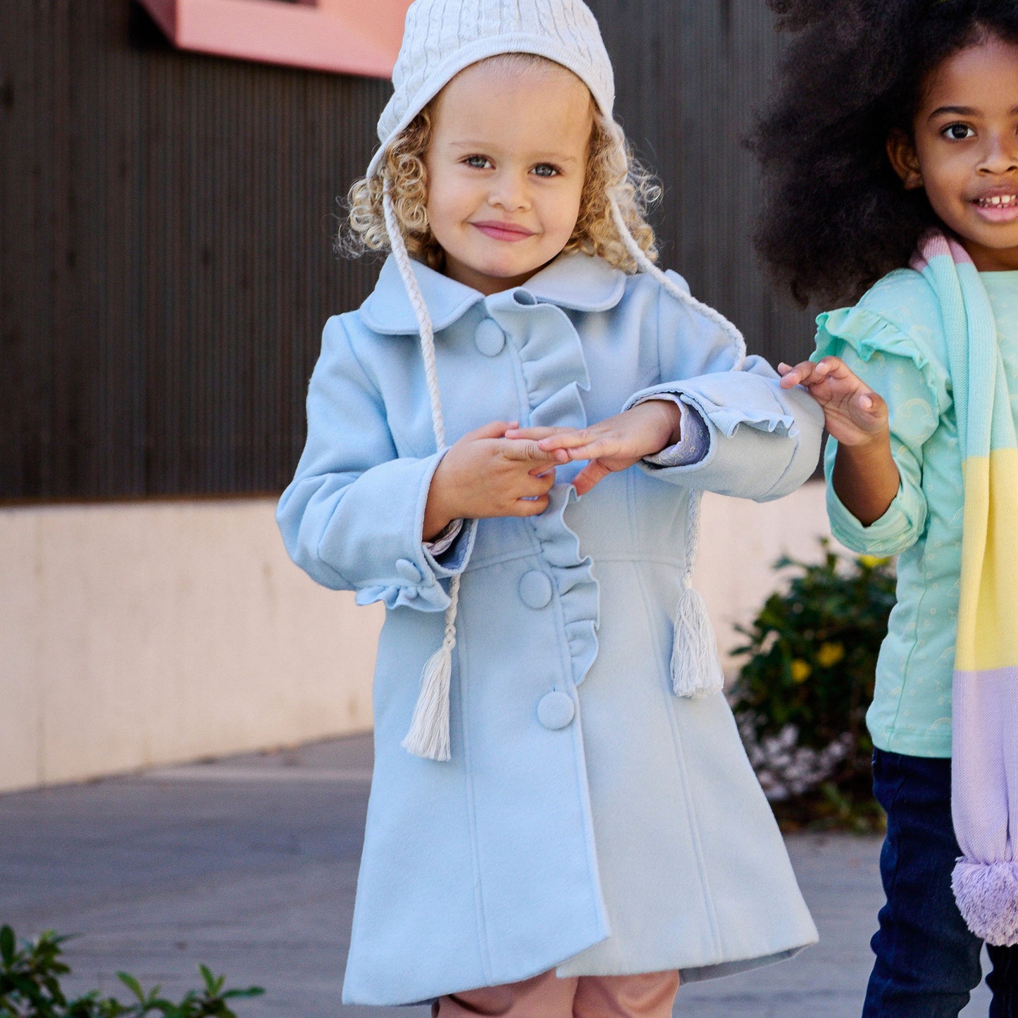 Korango - Faux Wool Collared Overcoat - Baby