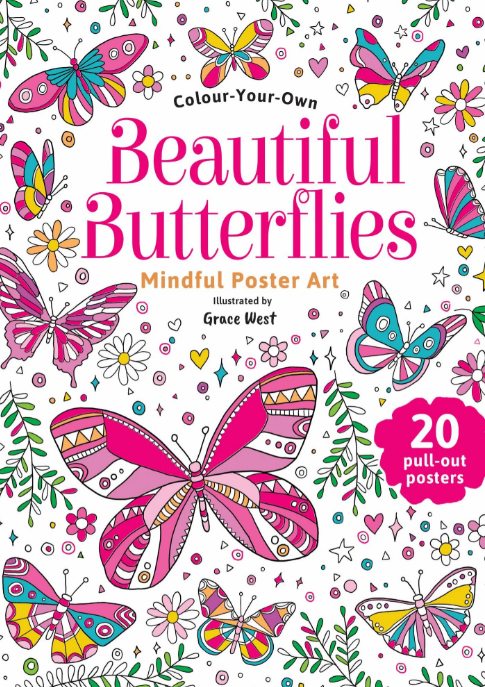 Mindful butterfly colouring book