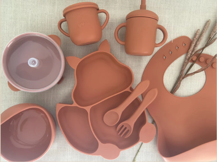 Eyvie Rose - Adorable Fox Silicone Feeding Set