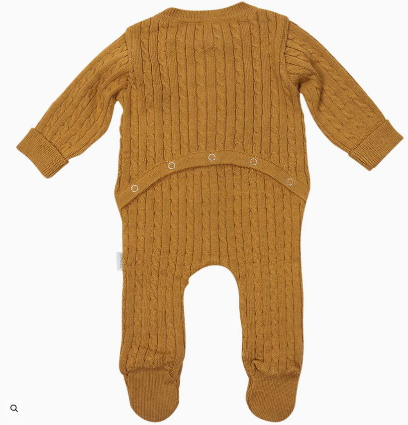 Korango Cable Knit Romper Long Sleeve - Mustard