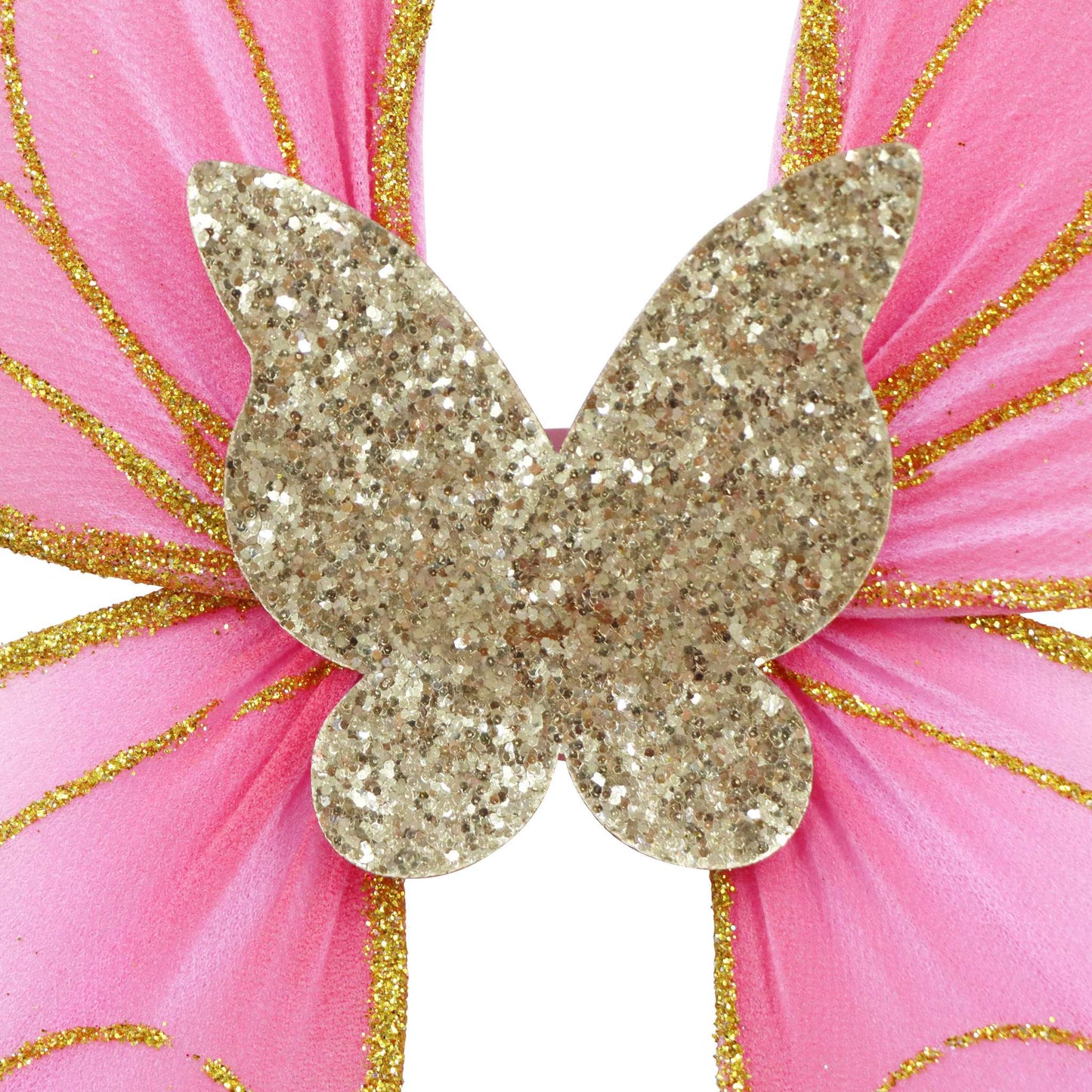 Pink Poppy - Pink & Gold Sparkle Wire Wings